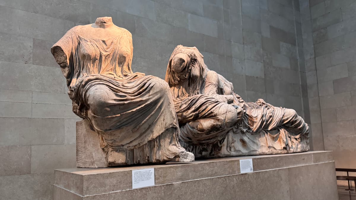 The right side of the Parthenon pediment statuary