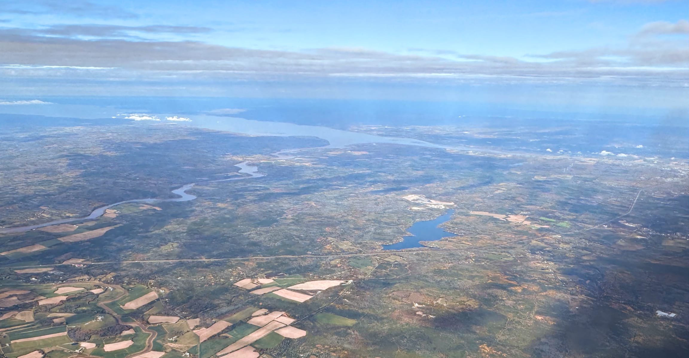 A view from 10,000 feet of Truro and the Minas Basin
