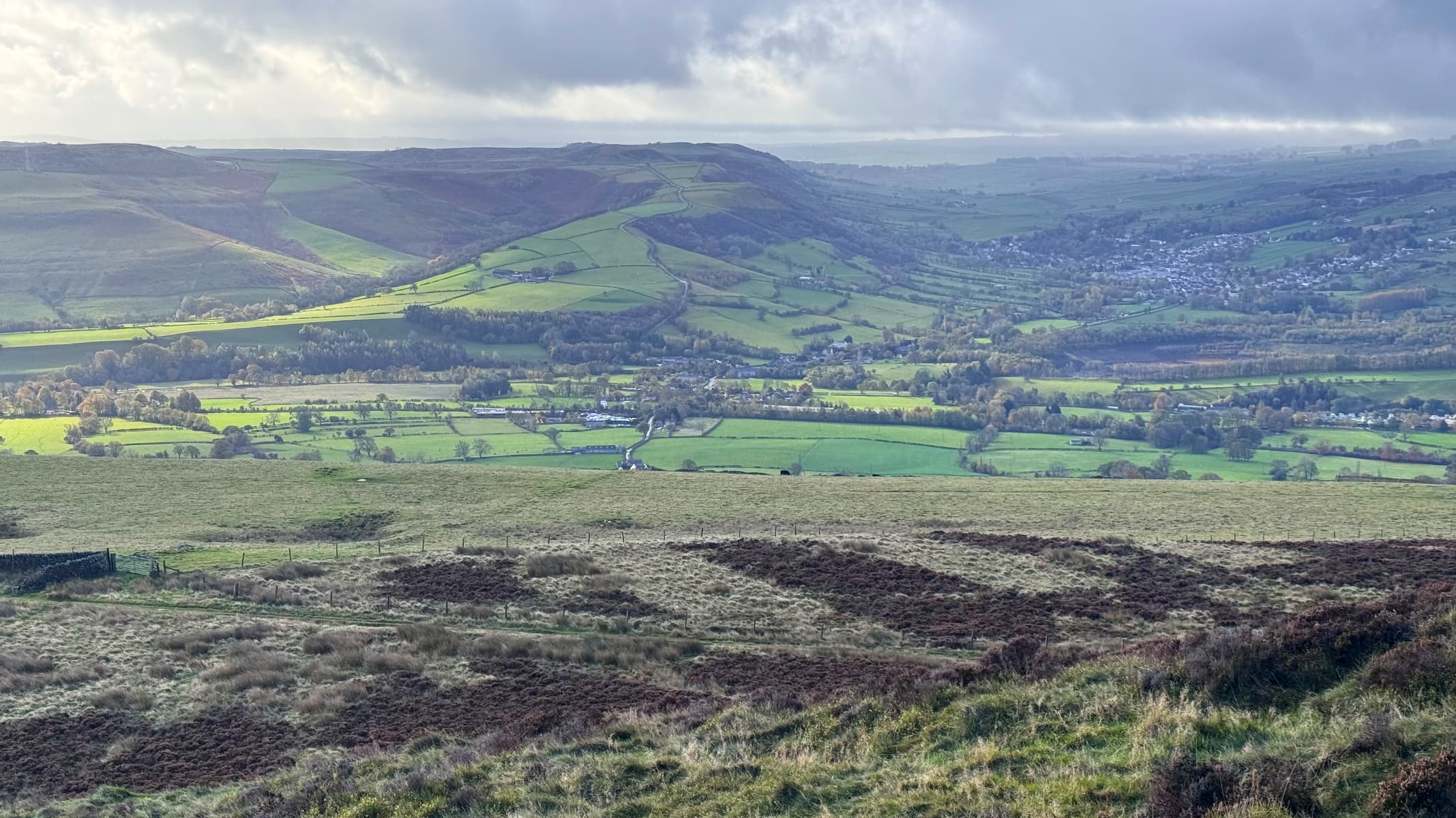 A sweeping view of the Hope Valley from Win Hill